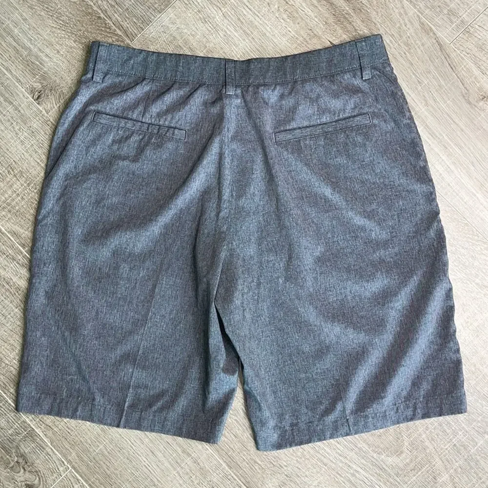 PGA Tour Mens Gray Flat Front Golf Shorts Size 34